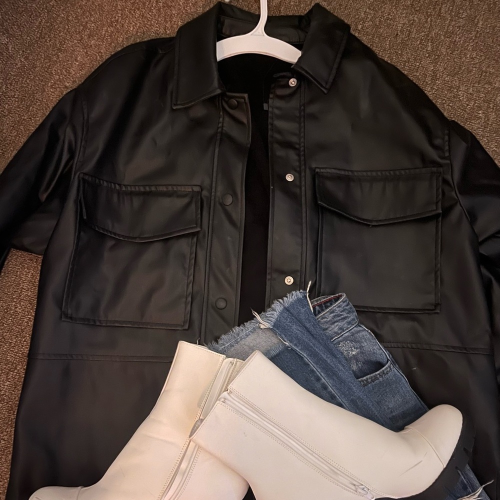 Zara leather shacket
